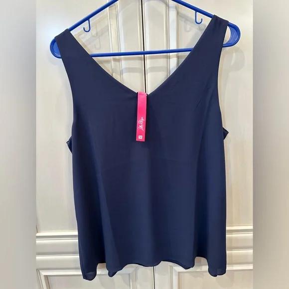 NWT Lilly Pulitzer Women's Florin Reversible Top - True Navy, size medium - Picture 6 of 6